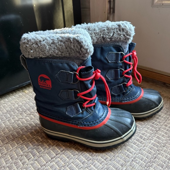 Sorel Other - Sorel Kids Waterproof Insulated Winter Snow Boots – Navy/Red – Size 1